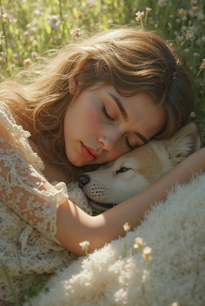  Wonderful girl resting close to her master