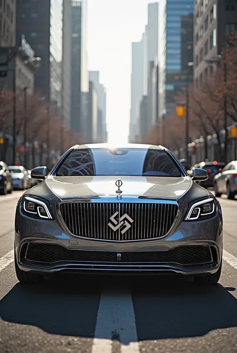 Chrome 2020 maybach with swastika logo instead of maybach logo on the grill