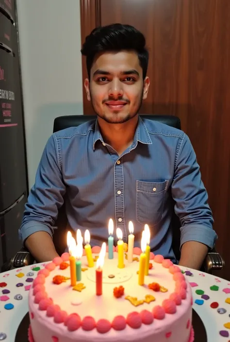 Send me birthday boy pic age 20 yaer man set on chair back ground name Mir Zaryab Ali khan Bijarani and table on the cake which plased happy birthday to you back ground name on English Mir Zaryab Ali khan Bijarani because pic generation