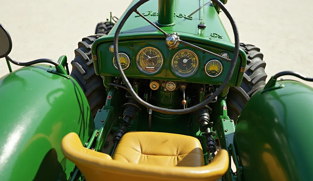 1940 John Deere tractor green shine interior view 