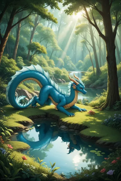 Water dragon and wood dragon in friendship