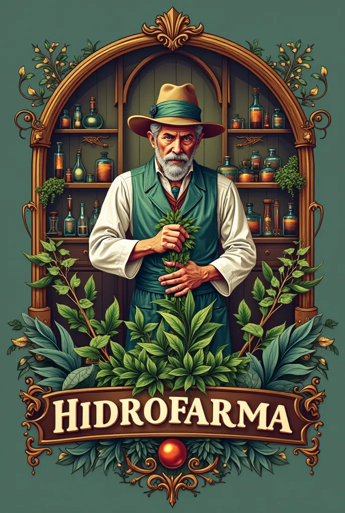 Apothecary logo with Hidrofarma names 
