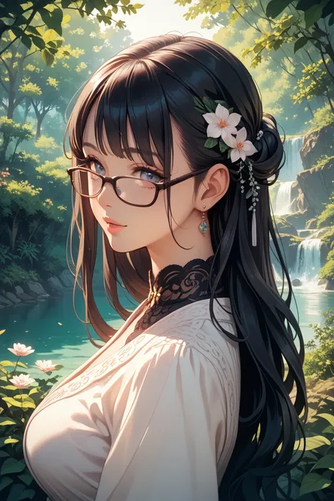 black hair long glasses
Tall
Japanese