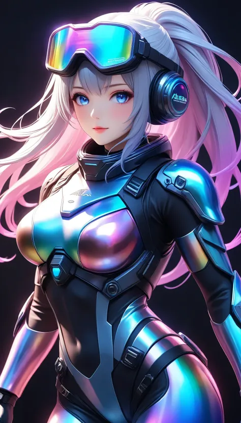 extremely detailed quality, super image quality, New OC model \Atlas\, vivid 3D character, Alone, Tight Battle Suit, Holographic Light Armor, Phantasmal iridescent effect, transparent neon art, best quality, 4K, 8k, digital art, extreme score,