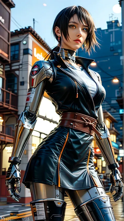 (((masterpiece))), (realism, realism texture, (science fiction, distant future), (top Quality, High Quality, top resolution, high resolution, (ultra detailed, high detailed))), ((beautiful robot ninja girl), she is incredible machine:1.3), (beautiful face)...