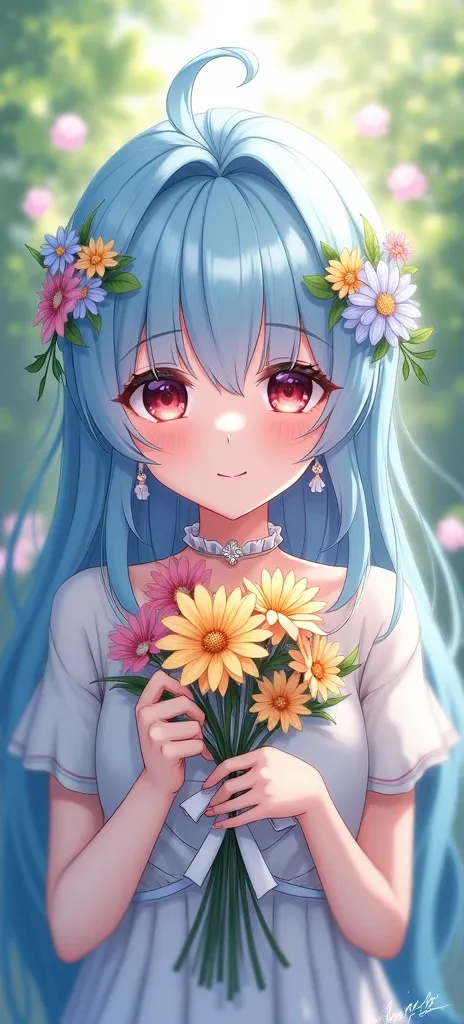 holding flowers