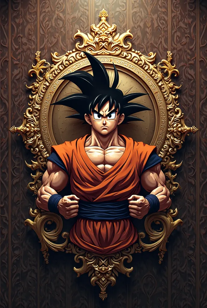 Create a regal nero logo with songoku