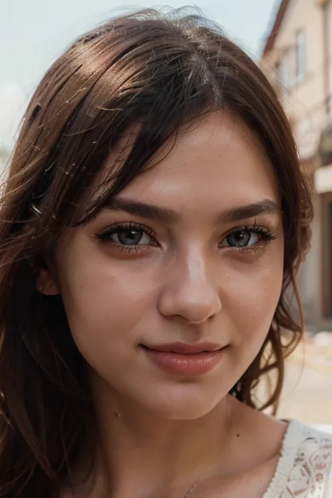 Girl, realistic, town, close up