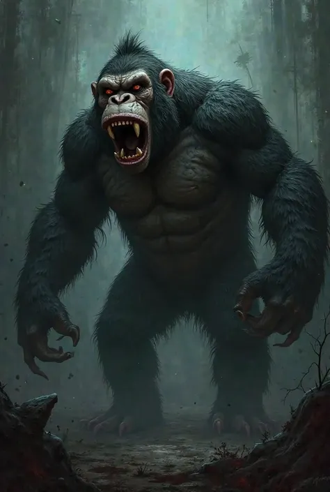 A bit dark and sinister concept art of Donkey Kong