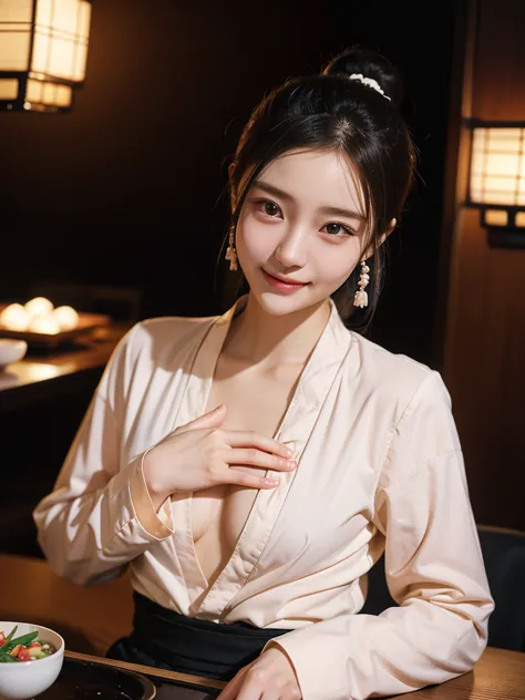 ( beautiful 21-year-old Japanese girl ), ( small chest:1.5),(solo, 1 GIRL, Textured Skin,  detailed skin, high detail,  best quality ,  more details,  surrealism , RAW photos ,Photographicism, professional writing),(( black hair,  dark eyes, natural makeup...