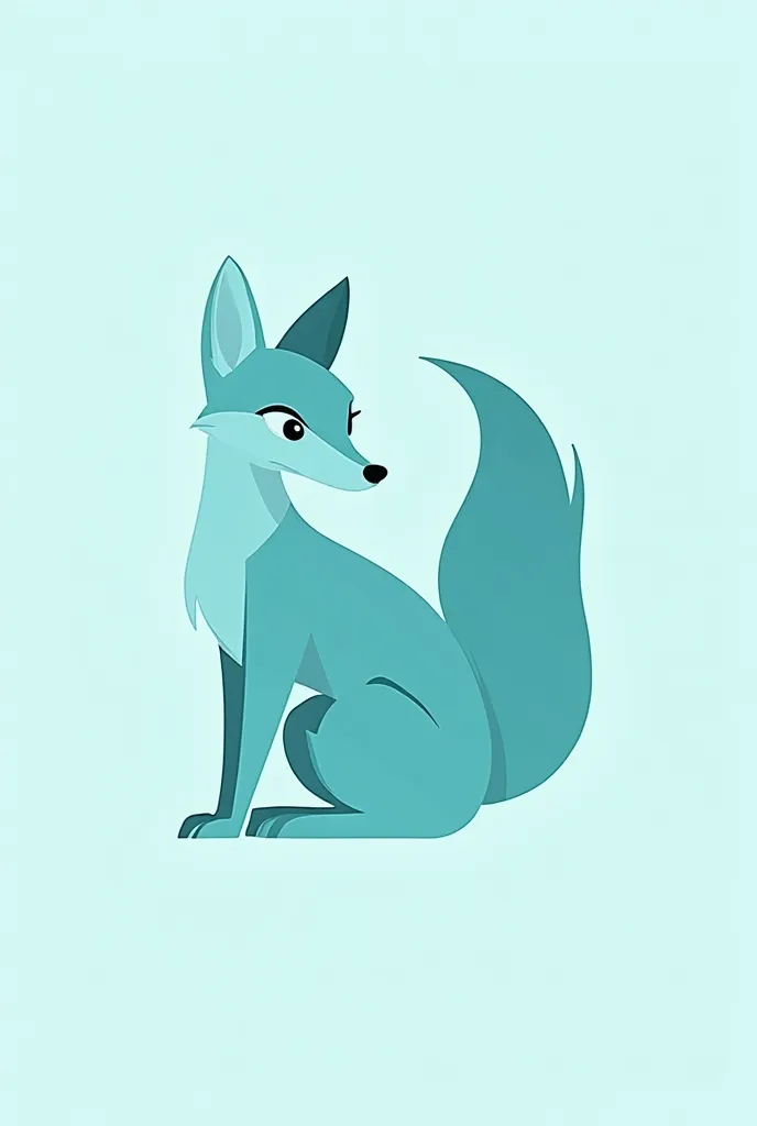 Create a blue green fox for me it should be like a logo 