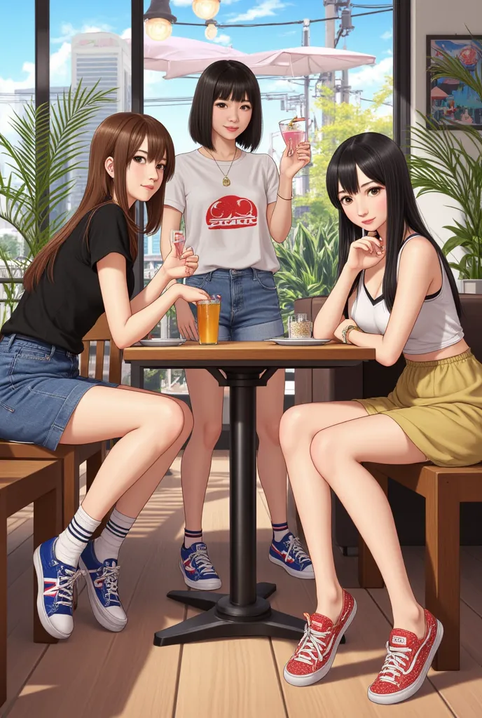 Sneakers
cafes
Japanese girls, 