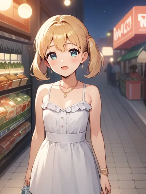  score_9,  score_8_up,  score_7_up,  score_6_up,  source_comics，masterpiece:1.2,Highest quality,girls strolling with their golden retriever，５age， small，flat chest， very short， Body，shopping street in the evening，purchase，Dusk covers the landscape,cute girl...