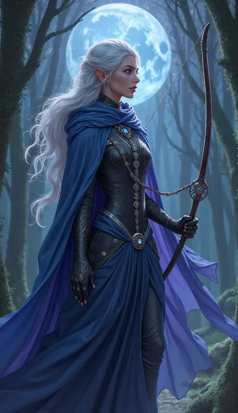 Princess Aelynn Windwhisper, the Starborn Sorceress, is an enigma even among her own kind. At 105 years old, she is still young by elven standards, her age translating to about 25 in human years. Standing at 5'8" (173 cm), she moves with the grace of a dan...