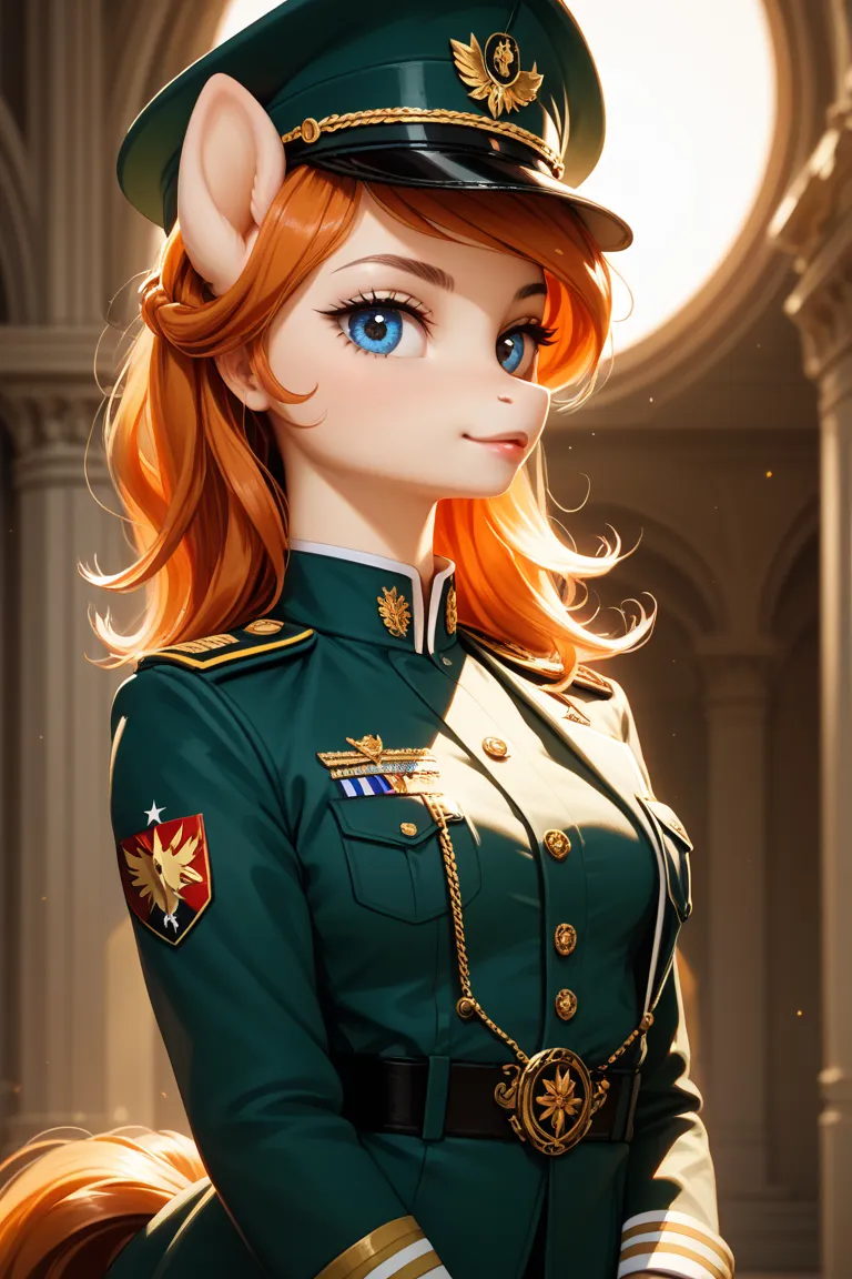 Slender cute boobs in uniform