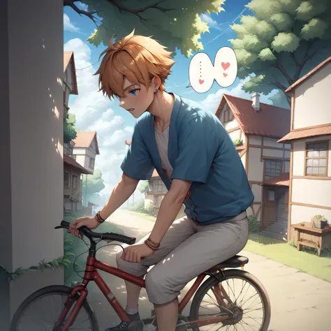 High writing precision, no crushed frames, high precision in the finish of each and every frame, Makoto Shinkai art style, a high school girl in a sailor uniform riding a bicycle up a hill, a summer afternoon, a slope in a port town, the sea is visible, sm...