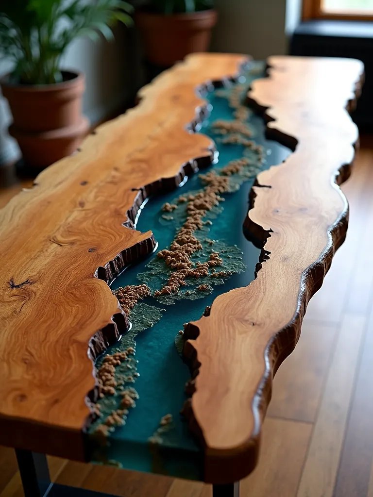 Beautiful Epoxy wood  resin table