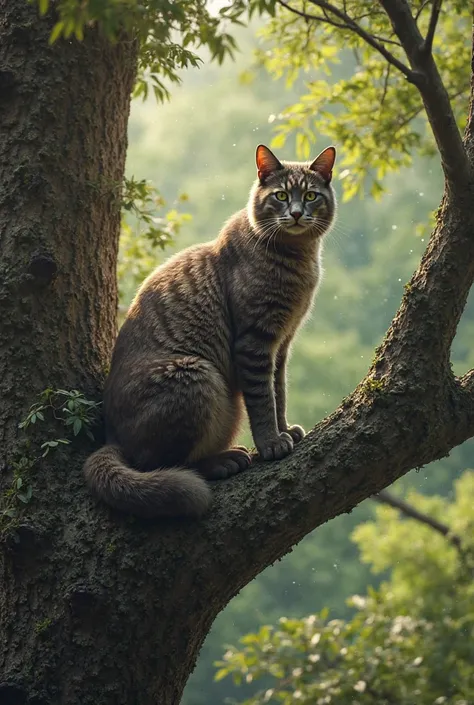 একটি কাঠবিড়ালি গাছের ডালে বসে আছে 