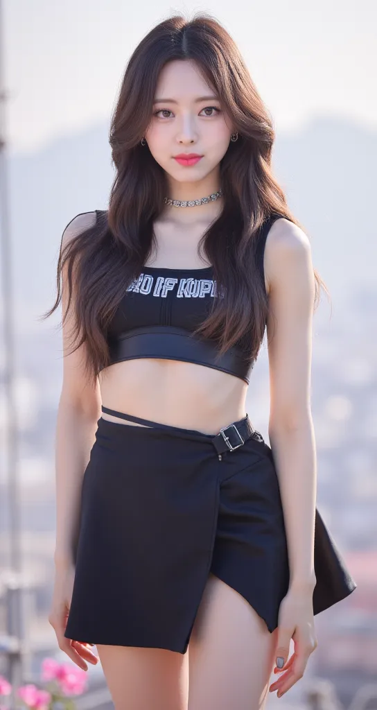 yuna, croptop, short skirt