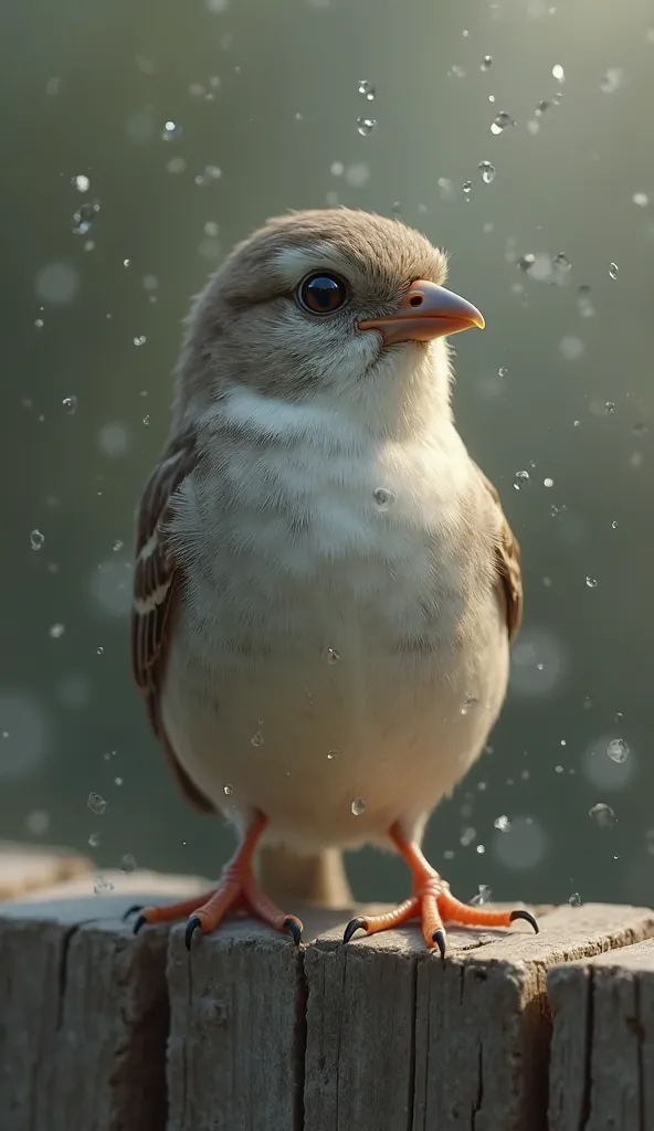 A cute sparrow is shedding tears。Sparrow's Tears