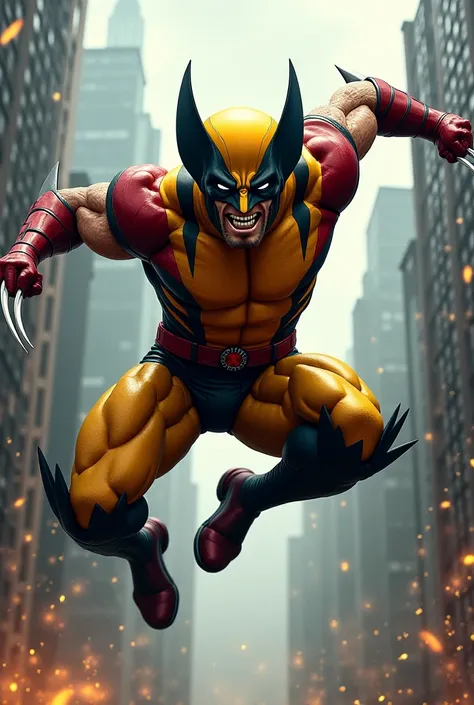 Wolverine flying pose