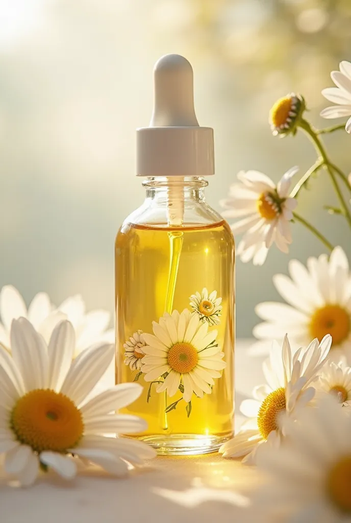 chamomile essential oil in serum bottle