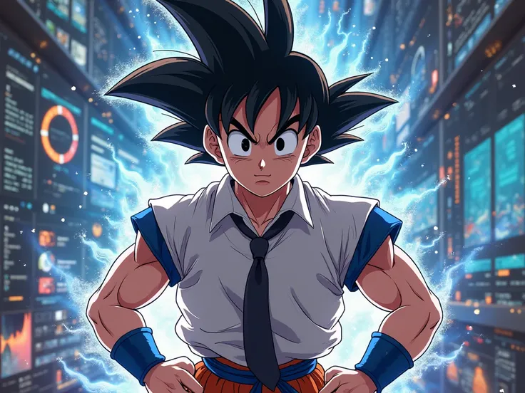 Data analyst With Goku animated with 1000 * 1194 format is in Png