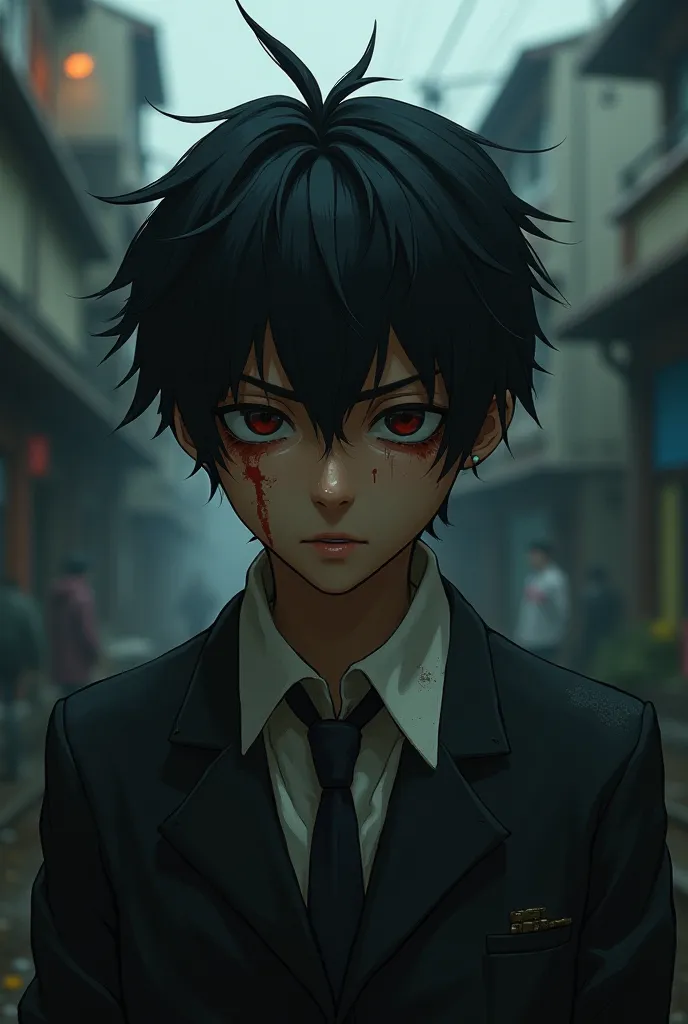  is not finely worked　Ugly　Japanese　male　 black hair　Busyku　live-action　Mob　 high school student