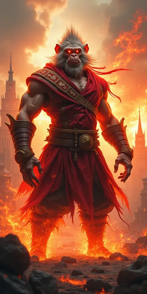 Poland as wukong, fierce, fiery, wrath