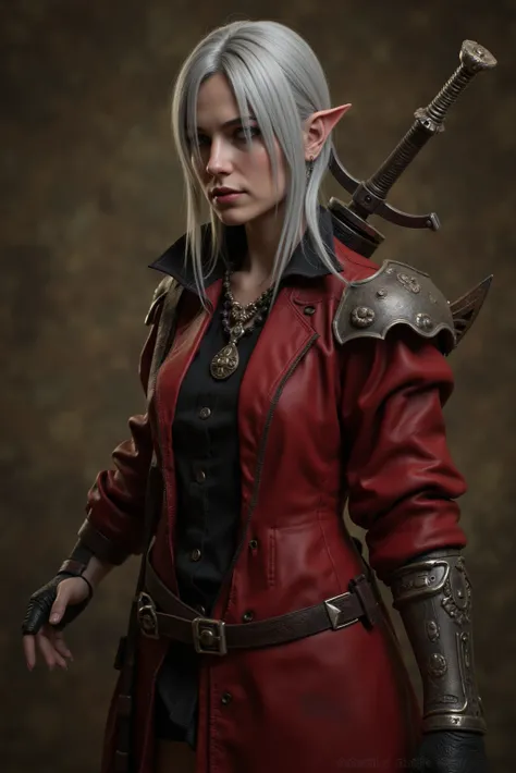 Devil May Cry, Dante female version, Correct anatomy, (location: (oasis:1.27),(shack:0.42)), (epic:1.2), (high quality:1.2), (masterpiece:1.2), high details, incredibly absurd, ultra realistic photography