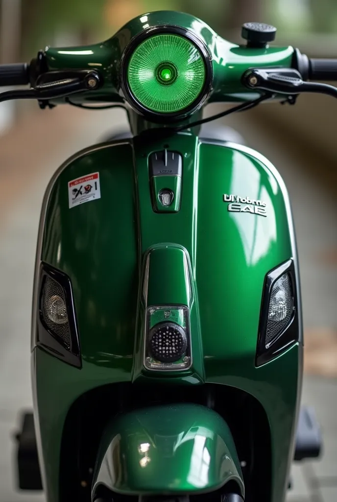 Winnerx 2020 Moto Car Emerald Black Silver With Removable Stamp, front end with emerald green trim, hand black, emerald green lamp mask, emerald green bib, black or silver side trim, emerald green gas tank belly