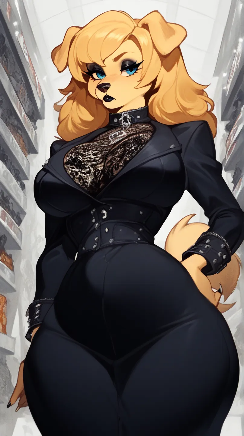 check_9, check_8_    upwards, check_7_    upwards, check_6_    upwards, check_5_    upwards, anthropomorphic furry female golden retriever, MILF (30 year old)     golden hair , long hair,    dumb bangs, golden fur, golden body, blue eyes,  retriever tail  ...