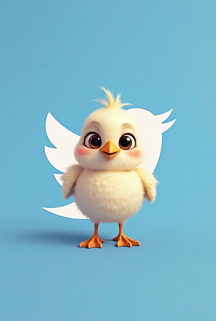 imagine a cute big eyes and fluffy smooth feathers bird in a twitter logo