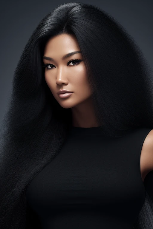 jet black hair,most very long hair,most very lion hair,most very wolf hair,most very frizzy hair,coarse hair,most very spread hairstyle,thick hair,fluffy hair,most very heavy weight hair,hair covering left eye,heavy looking hairstyle,most very voluminous h...