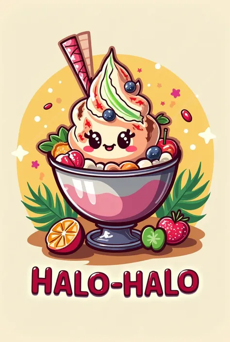 Logo for a halo-halo business called AA's Halo-Halo