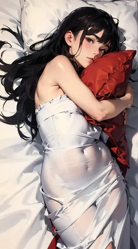 hugging a body pillow