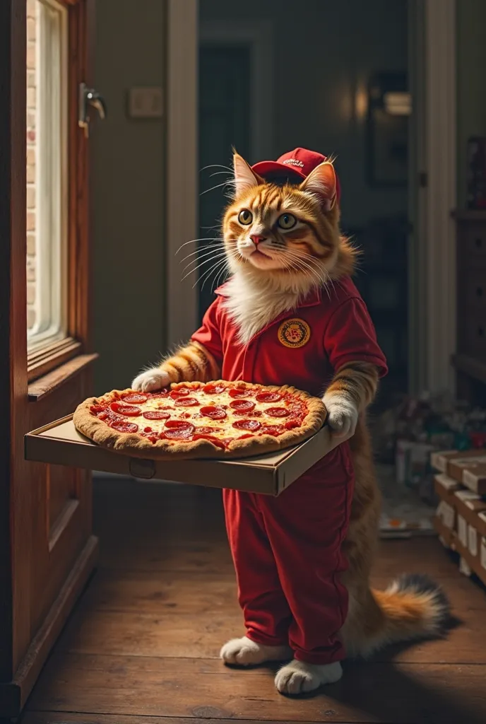 The Cat Who Ordered Pizza

(Late at night, I hear the doorbell. I wasn’t expecting anyone. Cautiously, I open the door—only to find a confused pizza delivery guy holding two large pepperoni pizzas.)

Me: “Uh… I didn’t order this.”