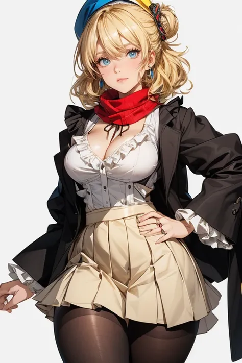 (cowboy shot: 1.5), (white background, simple background: 1.5), (masterpiece:1.5), (big breasts: 1.5), (1 girl: 1.5), young woman, (Beautiful Girl:1.5), (extremely detailed and delicate anime face and eyes:1.5), whole body, (natural light, HDR, extremely d...