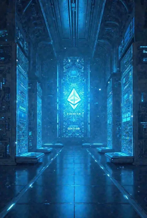 Ethereum blue, in the room future technology 