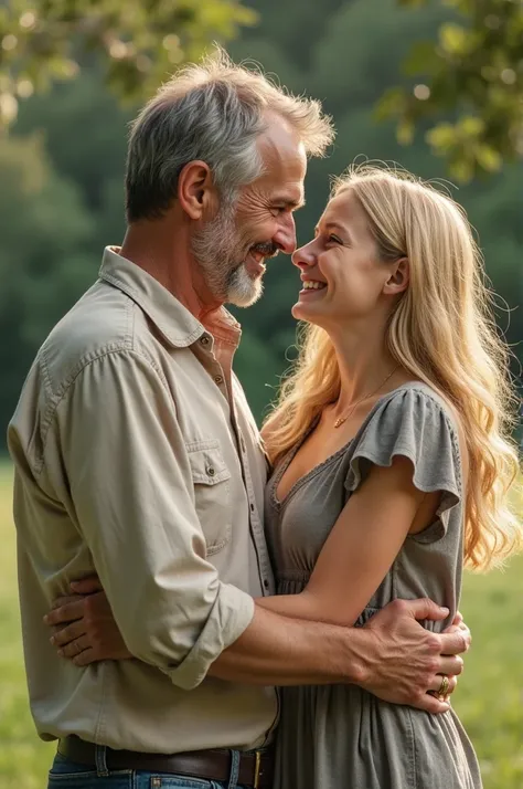 Father with his blonde daughter real picture 