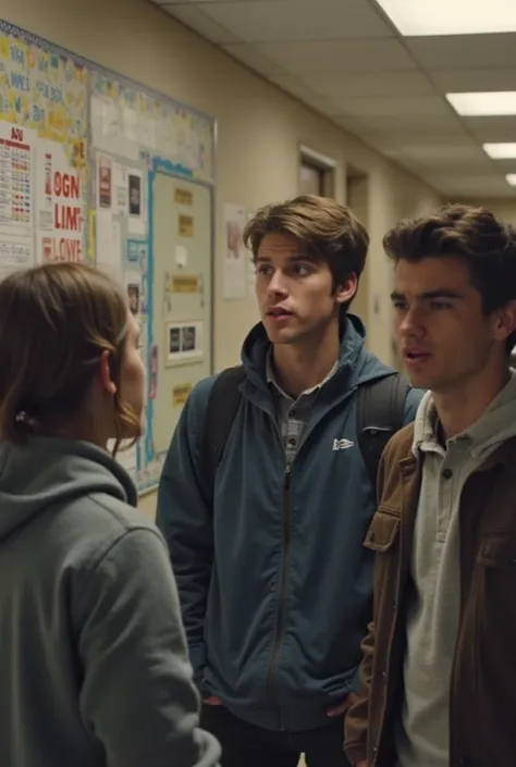 (best quality and exact) 
(Scene: A group of students in school, talking near a bulletin board with an election poster.)  
Student 1: “Why bother voting? It won’t change anything.”  
Student 2: “I’ll just pick the one my parents told me to vote for.”  
(Mi...