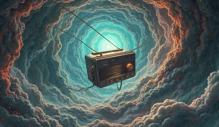 A radio set in a wormhole 