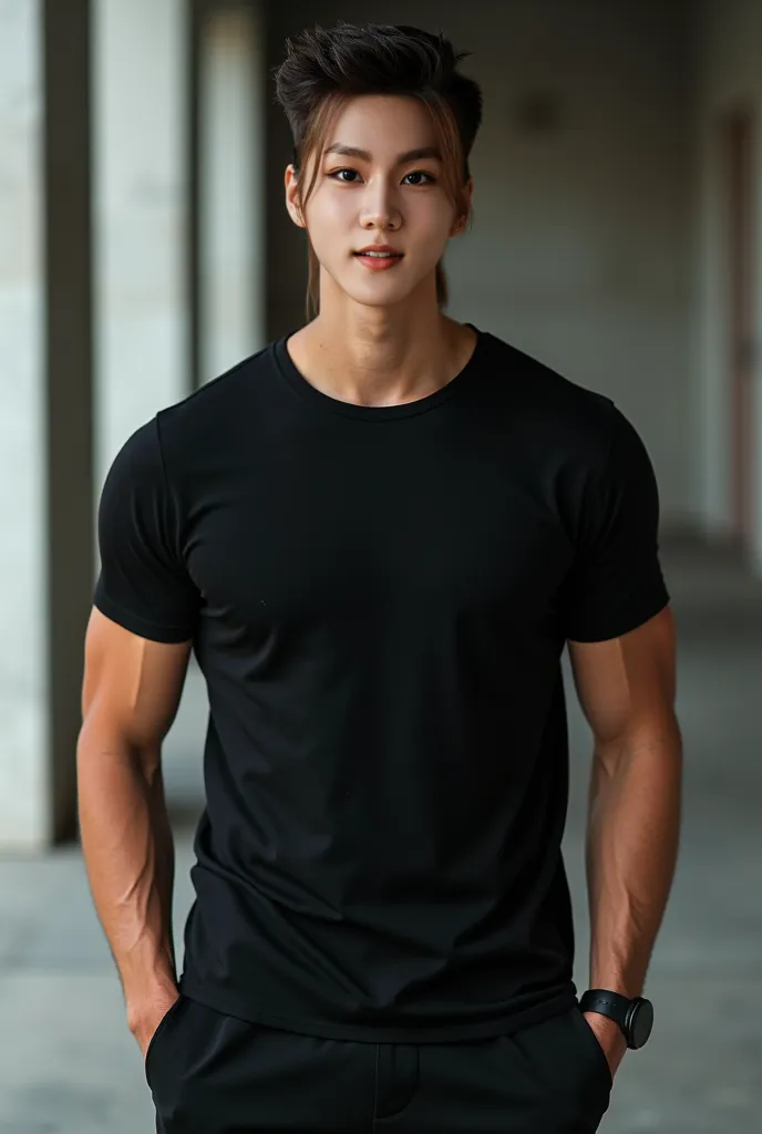 cool look and black t shirt