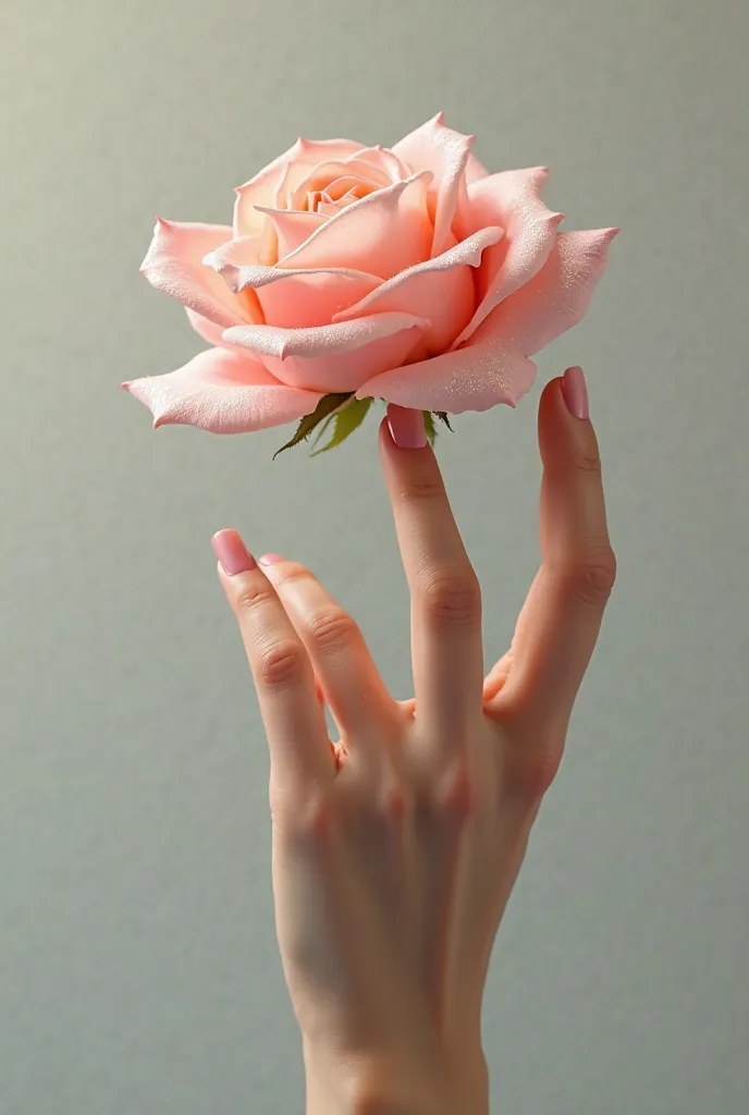 A hand turning into a rose