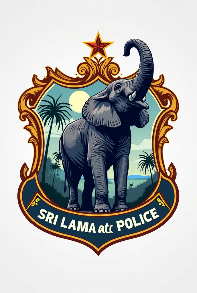 I need to make a logo for my batch. It is sri lanka police 2021 sub inspectors batch. Our theam animal is elephant and my uniform have one star in shoulder. Can you make it as motivational and  brave