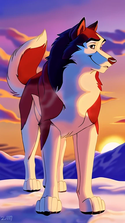 kodiak (balto), red fur, solo, full body, wild, detailed, detailed eyes, quadruped, male, young adult, wolf body, wol background, sunset, smile, front view, paws, marjani, ass visible cmar sweet dick visible ass butt visible cute ass ass ass ass ass asss a...