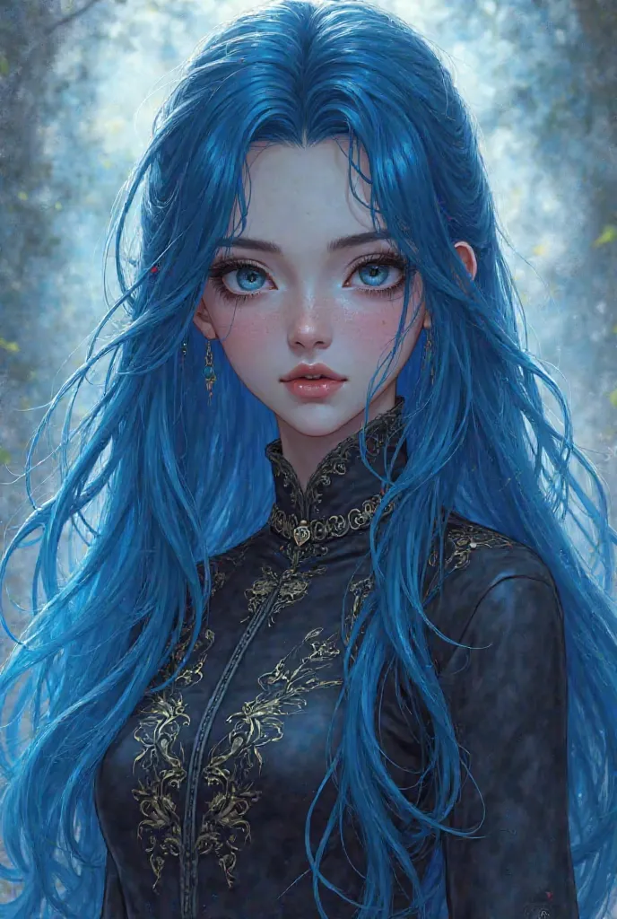 A girl with long blue hair. Although it looks very elegant, it gives off an evil aura. The girl's enchanting beauty hides her sharp gaze. Nice and tough. She resembles a houri with her humanoid beauty. The elegant clothes she wears are enough to hide her t...