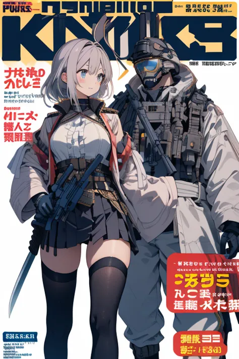 (from below:1.2, Highest quality ),  girls on the left ,   platinum colored hair military uniform  , The dreamer wants purplish blue eye ,(small breasts:1.0),  Lori Does It , (masterpiece:1.2, Highest quality ), (Beautiful  exhaustive depictiOn : 1.2), ( b...