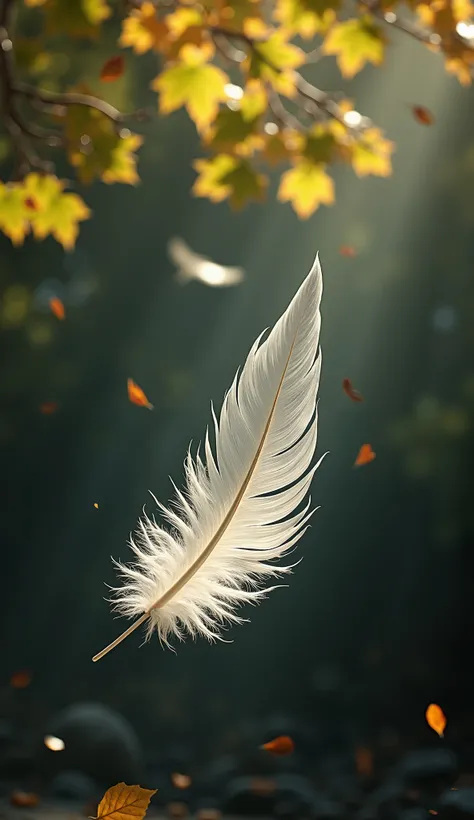 sycamore leaves fell on the 7th day,, and suddenly a full feather floats in the wind。
It landed very slowly,it stumbled like the path of falling leaves,and never learned to die。the sun penetrated the translucent feather branches,weaves cobweb-like light sp...