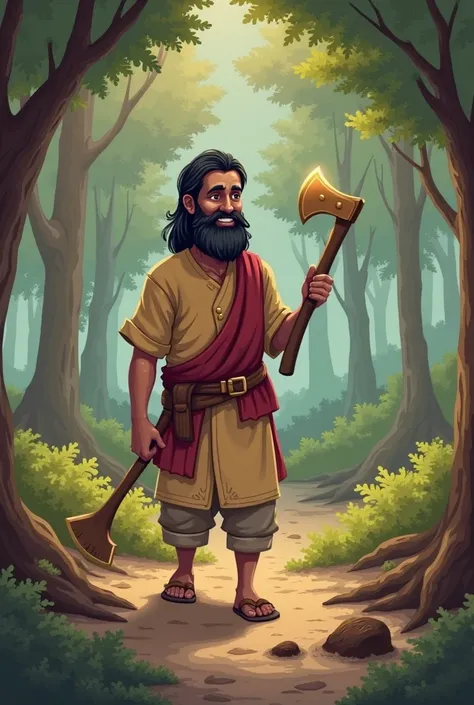 The Honest Woodcutter Characters: Raj (a kind and honest woodcutter) The Golden Axe The Fairy [Scene 1: The Forest] Raj is walking through the forest, chopping wood with his old axe. He looks tired but content, as he’s working hard to provide for his famil...